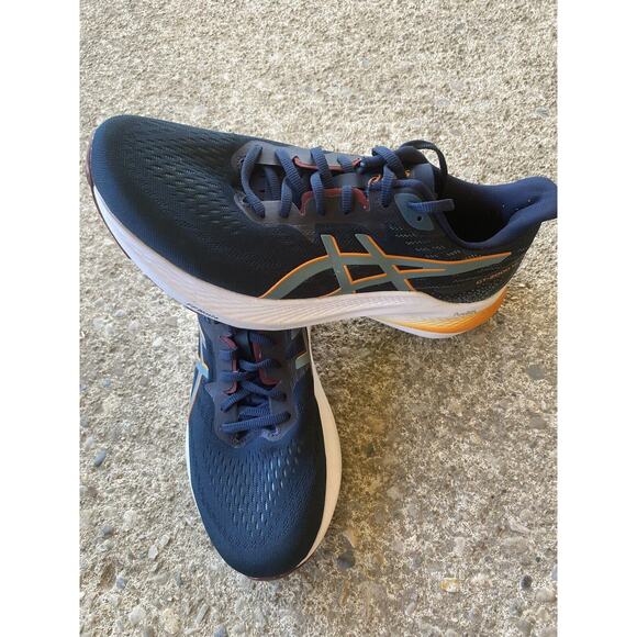 Asics GT-2000 12 Mens 9 Shoes Road Running TrainerBlue Orange - Picture 2 of 12